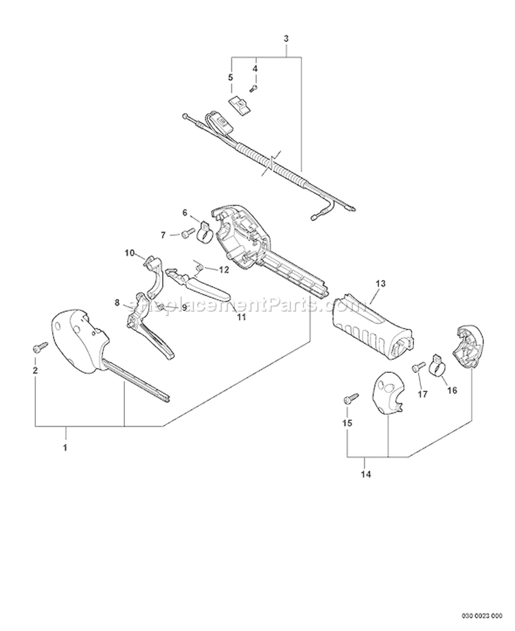Page B Diagram and Parts List for HCA-265 S71712001874 - S71712999999 Echo Hedge Trimmer