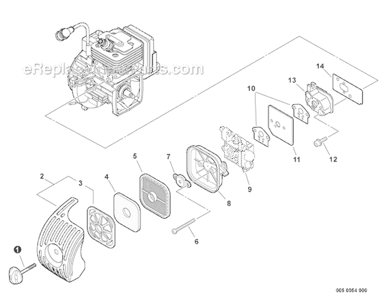 Intake Diagram and Parts List for HCA-266 T43011001001-T43011999999 Echo Hedge Trimmer