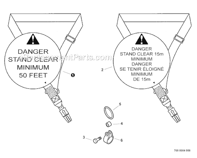 Shoulder Harness Diagram and Parts List for HCA-266 T43213001001-T43213999999 Echo Hedge Trimmer