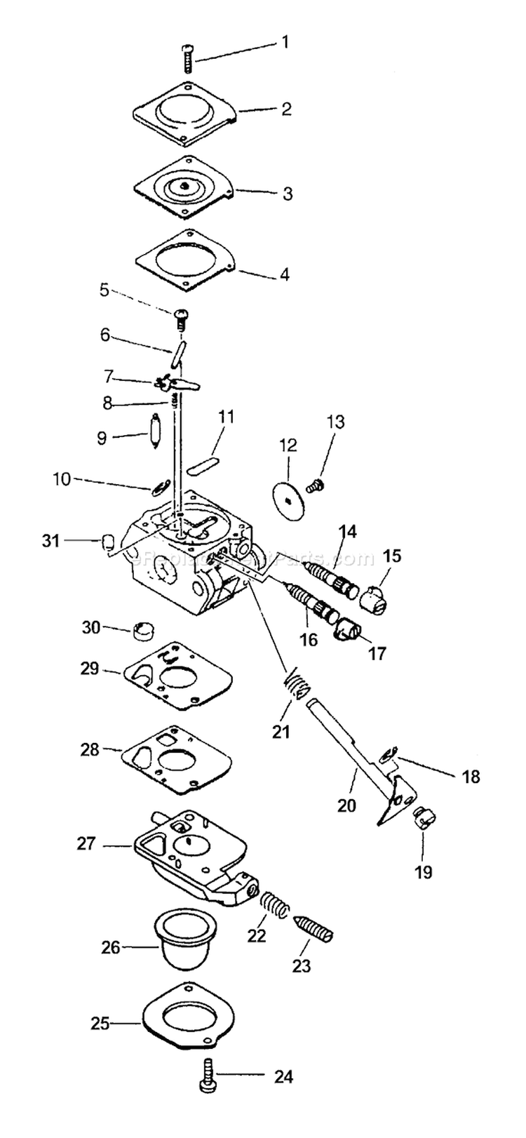Page A Diagram and Parts List for HCR-1500 Type 1E Echo Hedge Trimmer