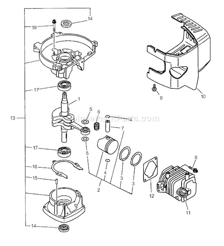 Page B Diagram and Parts List for HCR-1500 Type 1E Echo Hedge Trimmer
