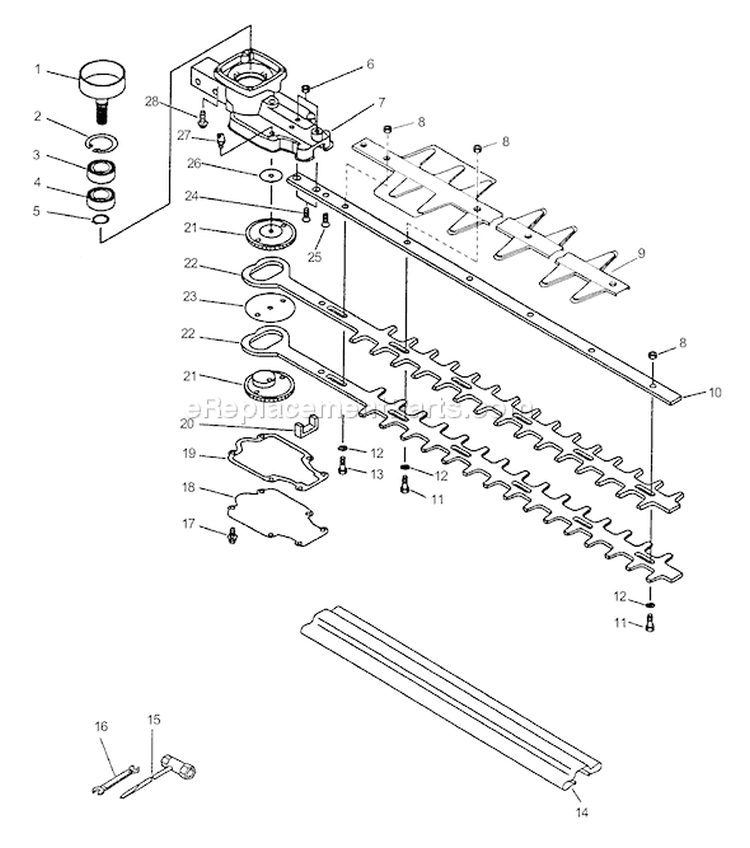 Page C Diagram and Parts List for HCR-1500 Type 1E Echo Hedge Trimmer