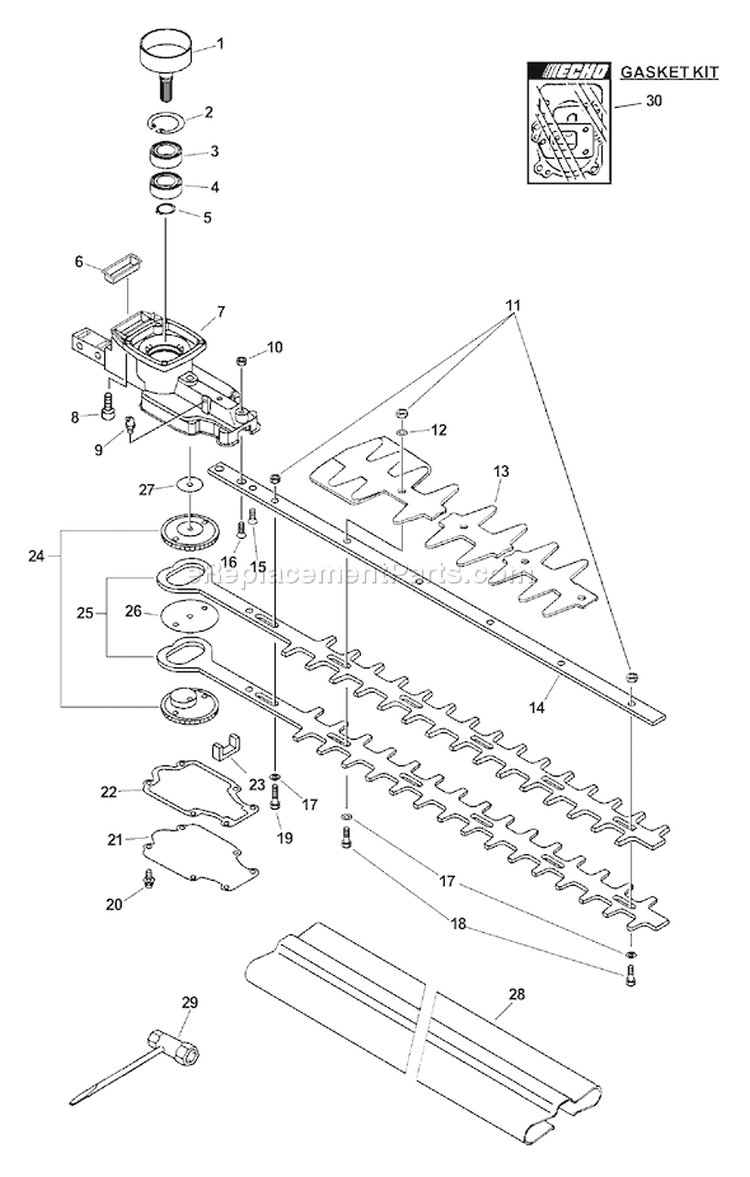 Page D Diagram and Parts List for HCR-151 06001001 - 06999999 Echo Hedge Trimmer