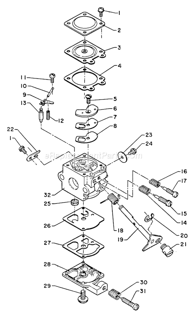 Page A Diagram and Parts List for K-3W  Echo Trimmer