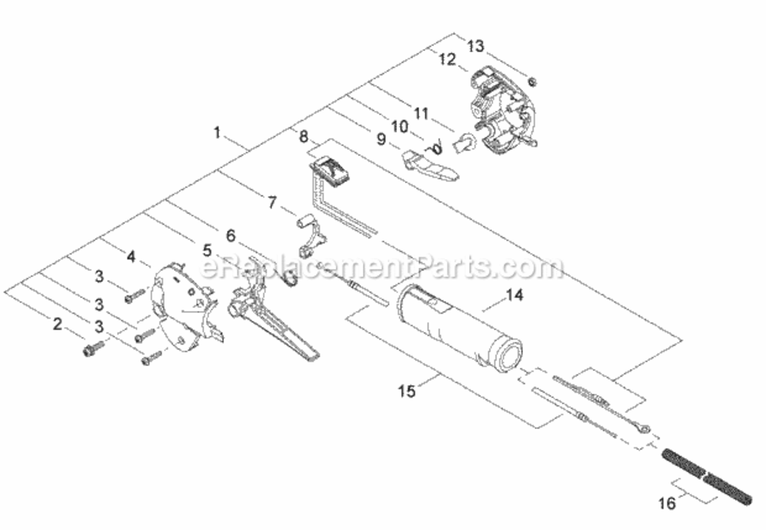 Throttle_Assy Diagram and Parts List for LE242  Echo Edger