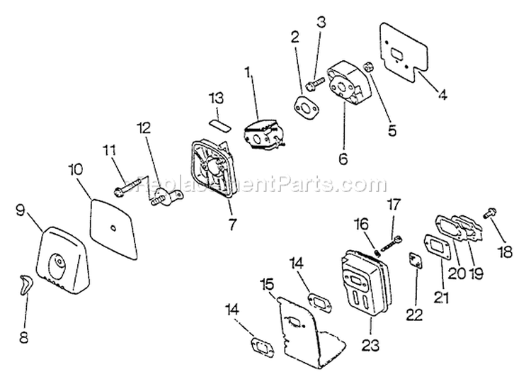 Page E Diagram and Parts List for LHB-2100 001001-003000 Echo Leaf Blower / Vacuum