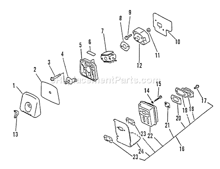 Page E Diagram and Parts List for LHB-2100 003001-005850 Echo Leaf Blower / Vacuum