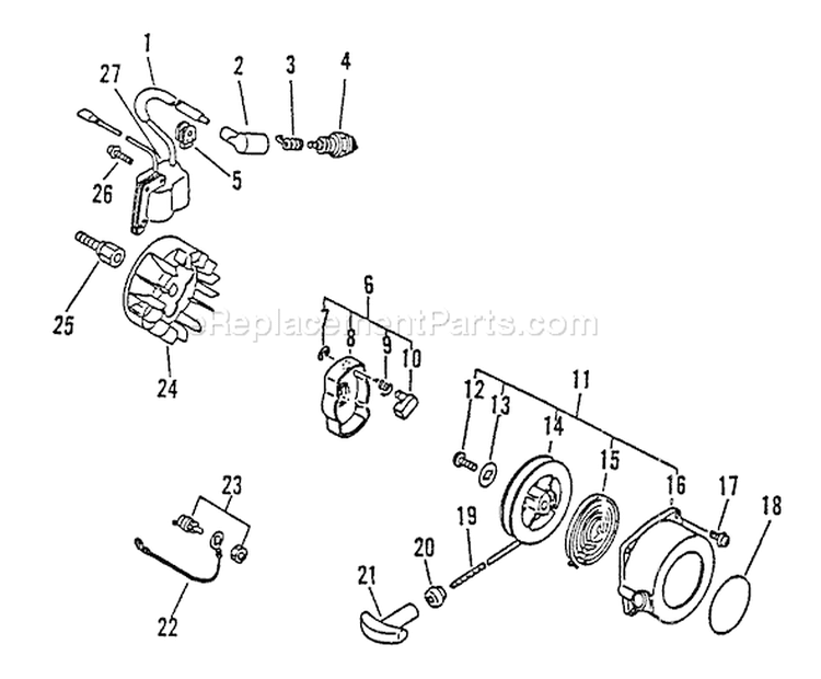 Page F Diagram and Parts List for LHB-2100 003001-005850 Echo Leaf Blower / Vacuum
