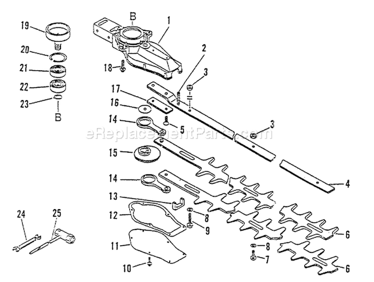Page D Diagram and Parts List for LHD-1700 After S/N 001001-002837 Echo Hedge Trimmer