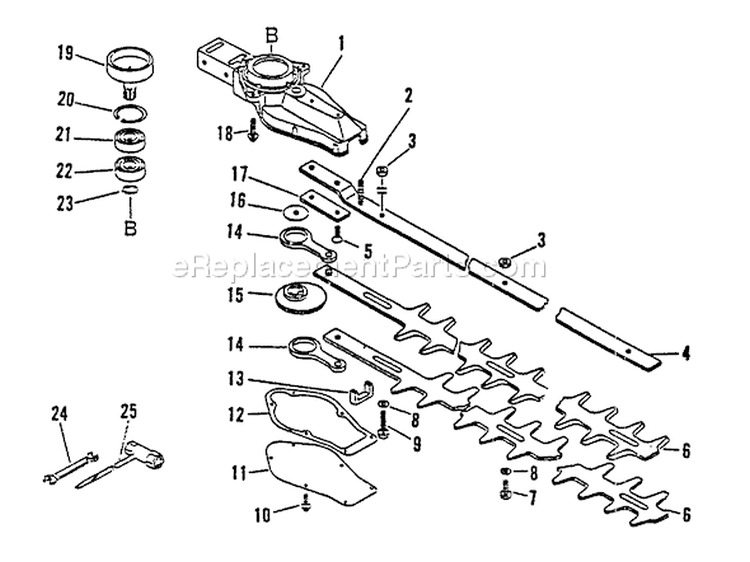 Page D Diagram and Parts List for LHD-1700 After S/N 004338 Echo Hedge Trimmer