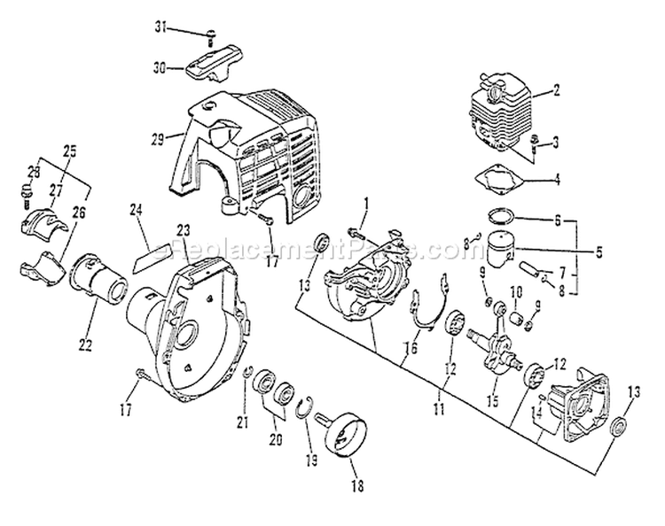 Page C Diagram and Parts List for LHE-2475 001001-002703 Echo Edger