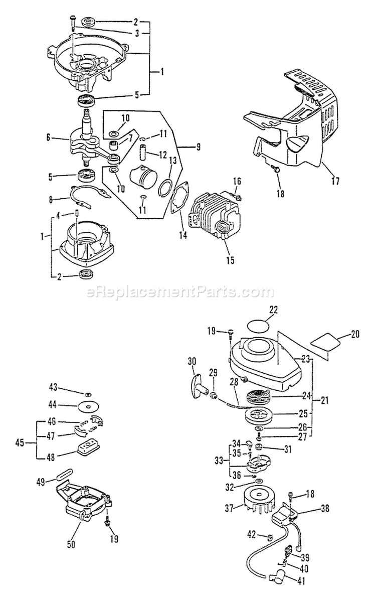 Page B Diagram and Parts List for LHS-3000 001001-002501 Echo Hedge Trimmer
