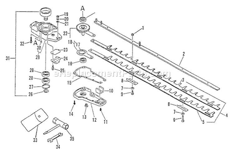Page C Diagram and Parts List for LHS-3000 001001-002501 Echo Hedge Trimmer