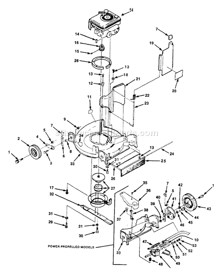 Page B Diagram and Parts List for LM-212PB  Echo Lawn Mower