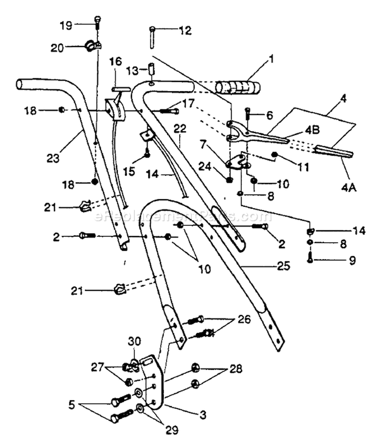 Page B Diagram and Parts List for LMC-212  Echo Lawn Mower