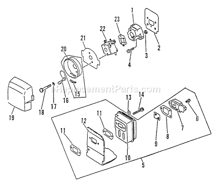 Page F Diagram and Parts List for LST-2100 001001-003000 Echo Trimmer