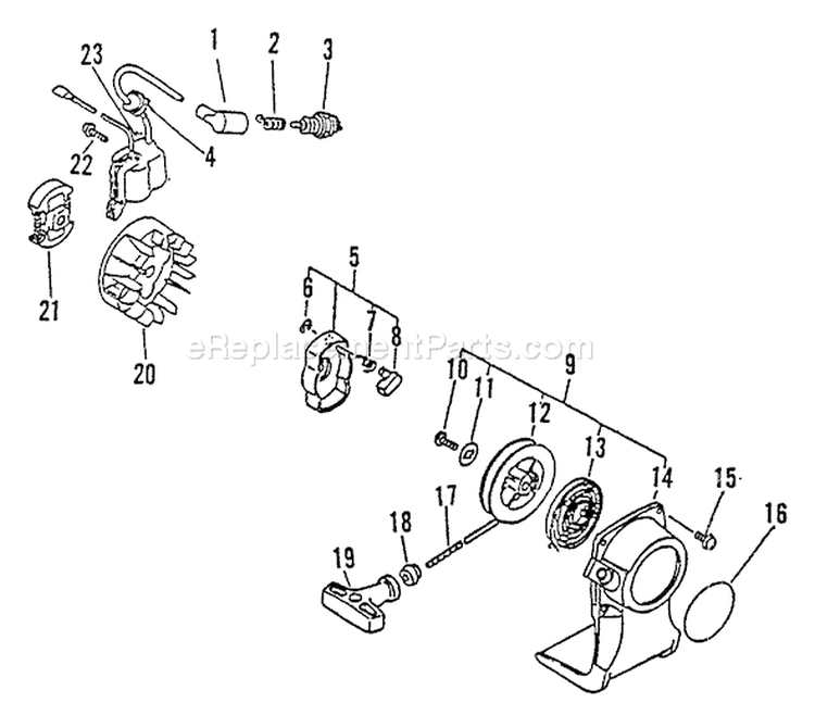 Page H Diagram and Parts List for LST-2100 001001-003000 Echo Trimmer