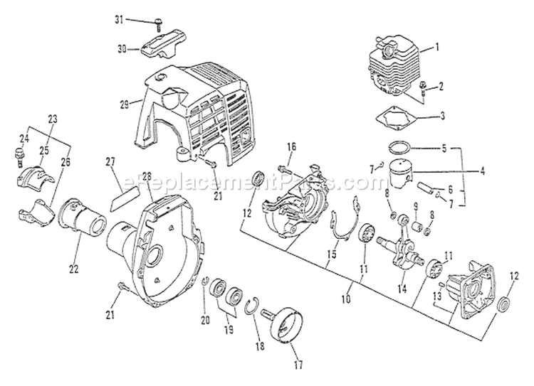 Page B Diagram and Parts List for LST-2100 004502-008649 Echo Trimmer