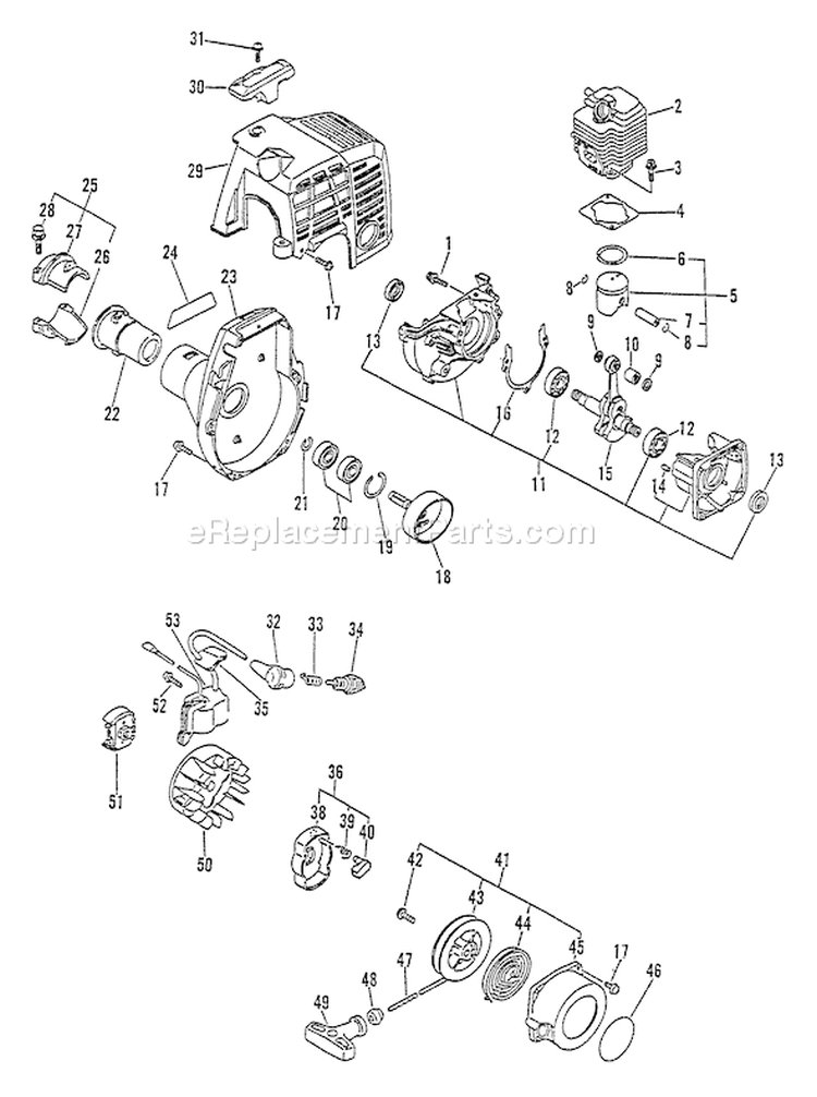 Page C Diagram and Parts List for LST-2450 001001-002506 Echo Trimmer