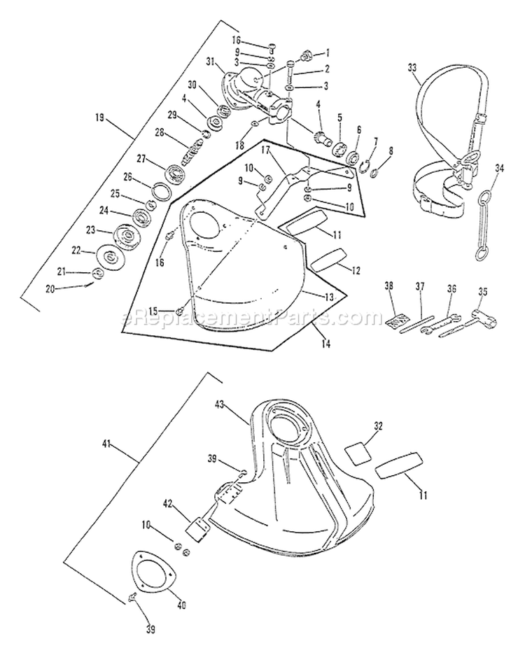 Page D Diagram and Parts List for LST-2450 001001-002506 Echo Trimmer
