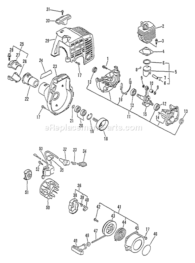 Page C Diagram and Parts List for LST-2450 002507-007999 Echo Trimmer