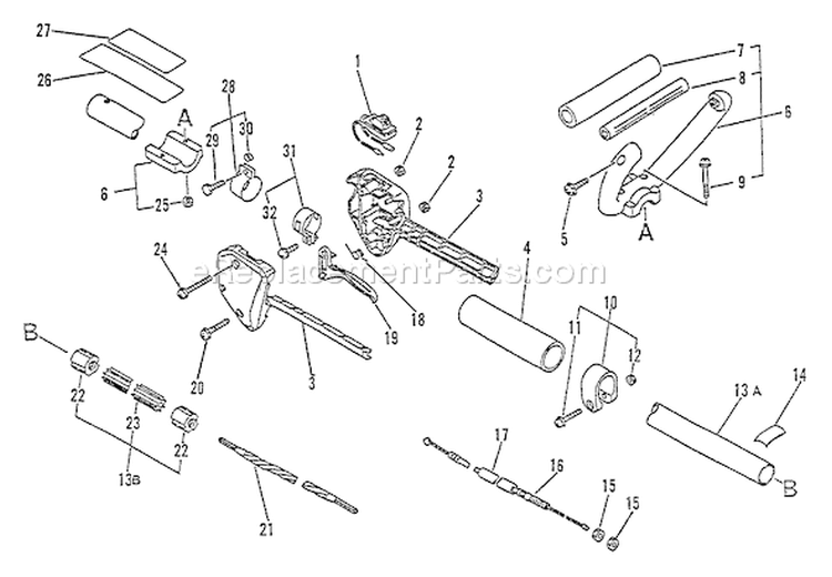 Page B Diagram and Parts List for LST-2450 After S/N 008000 Echo Trimmer