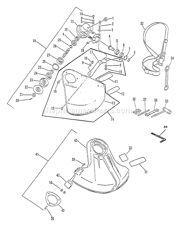 Page D Diagram and Parts List for LST-2450 After S/N 008000 Echo Trimmer