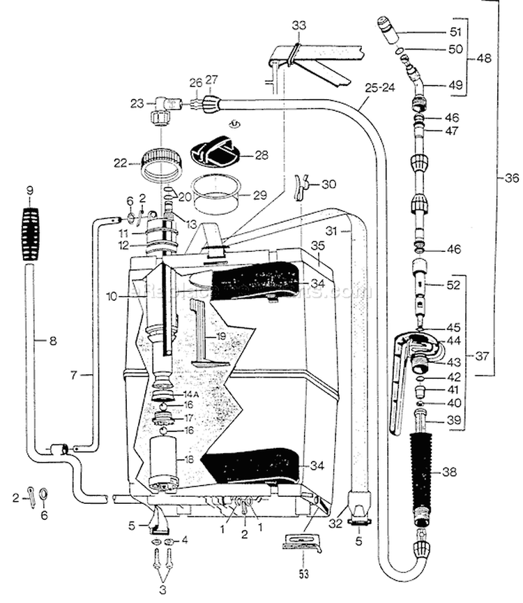 Page A Diagram and Parts List for MS-16  Echo Sprayer