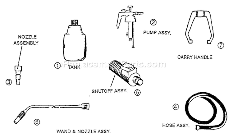 Page A Diagram and Parts List for MS-1  Echo Sprayer