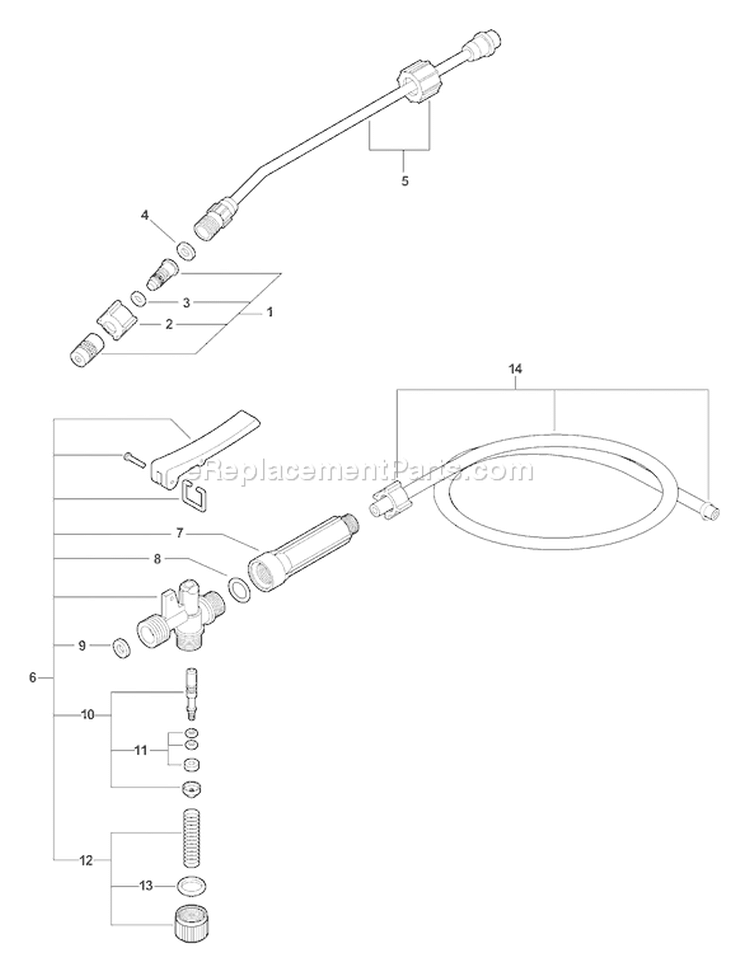 Page B Diagram and Parts List for MS-20  Echo Sprayer