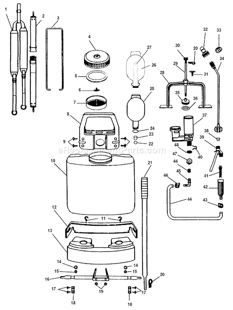 Page A Diagram and Parts List for MS-5  Echo Sprayer