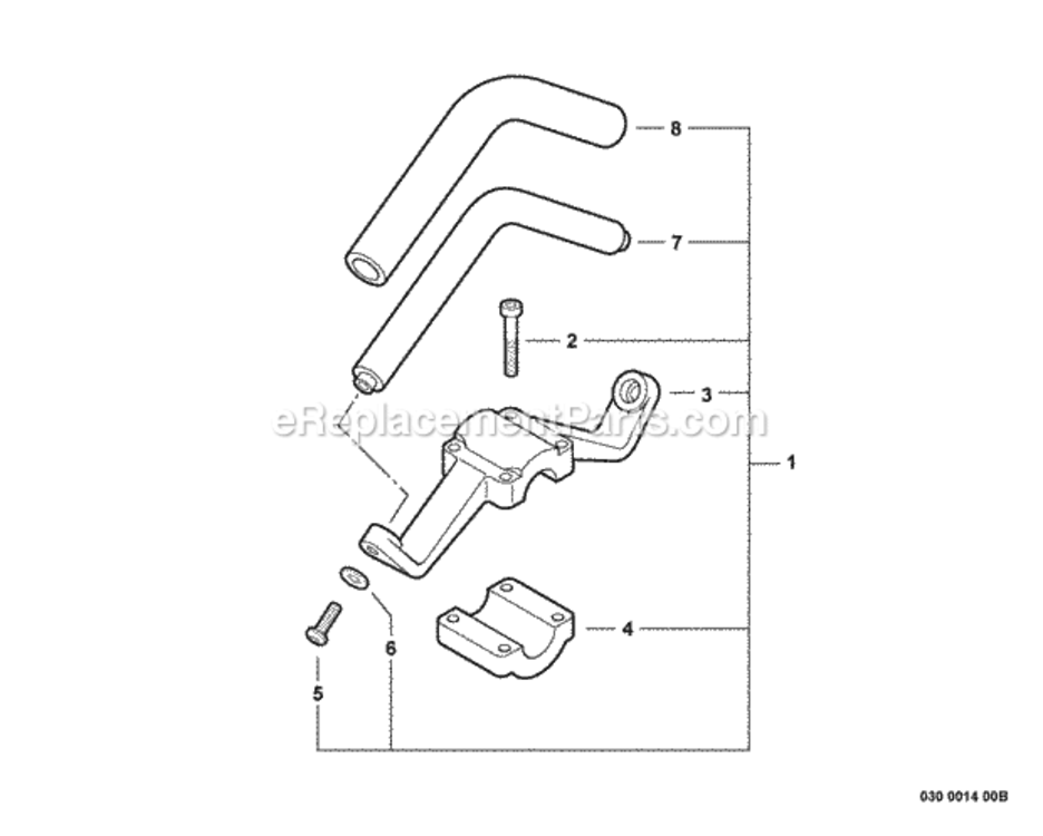 Front_Handle Diagram and Parts List for PAS-225VPB S86813001001 - S86813012000 Echo Trimmer
