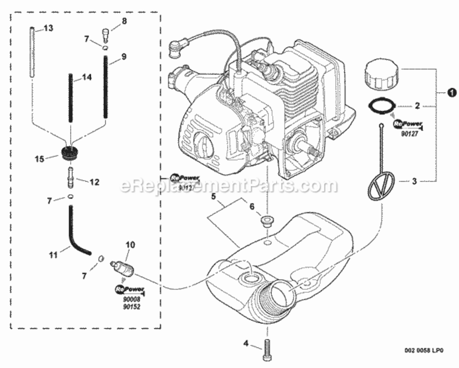 Fuel_System Diagram and Parts List for PAS-225VPB S86813001001 - S86813012000 Echo Trimmer