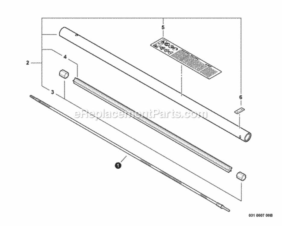 Main_Pipe_Assembly_Flexible_Driveshaft_--_Grass_Trimmer_Attachment Diagram and Parts List for PAS-225VPB S86813001001 - S86813012000 Echo Trimmer