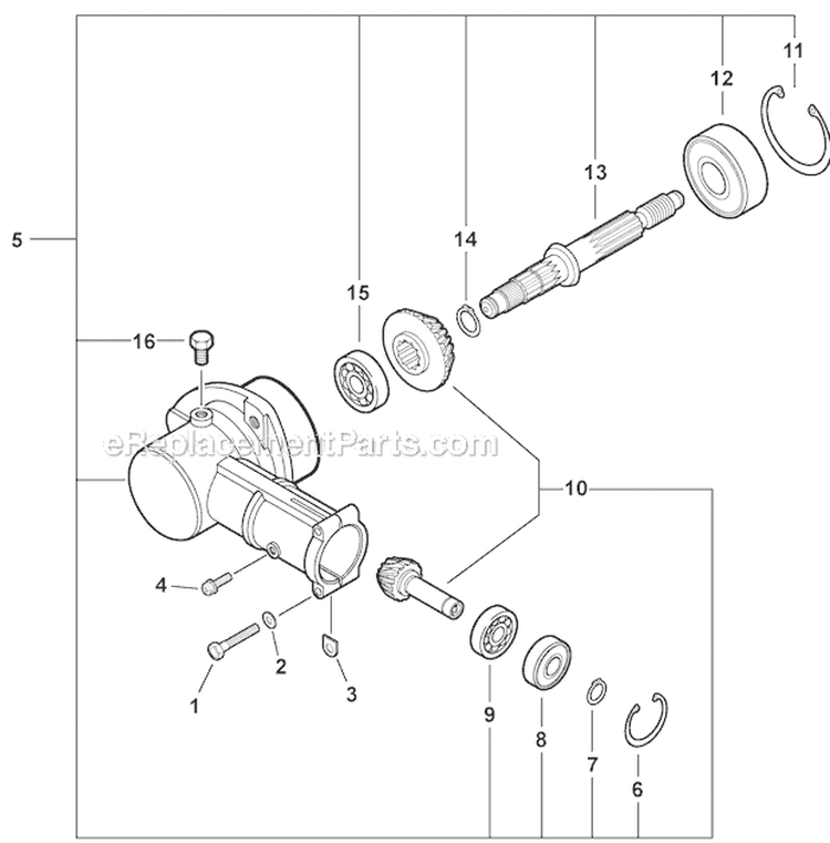 Gear Case - Edger Attachment Diagram and Parts List for PAS-225 S59511001001-S59511003000 Echo Trimmer