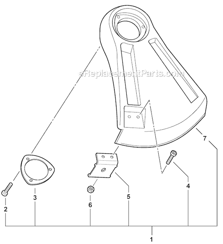 Plastic Shield Diagram and Parts List for PAS-225 S59511001001-S59511003000 Echo Trimmer