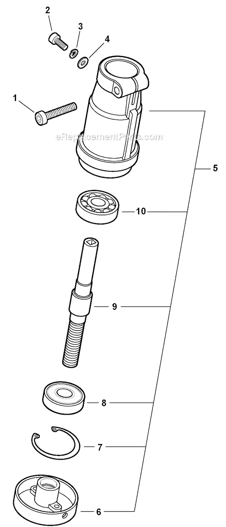 Curved Shaft Trimmer - Gear Case Diagram and Parts List for PAS-225 S59511001001-S59511003000 Echo Trimmer