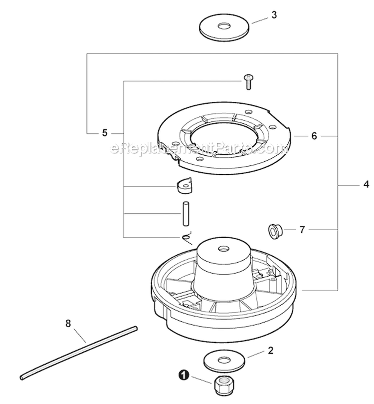 Curved Shaft Trimmer - Rapid Loader Head Diagram and Parts List for PAS-225 S59511001001-S59511003000 Echo Trimmer