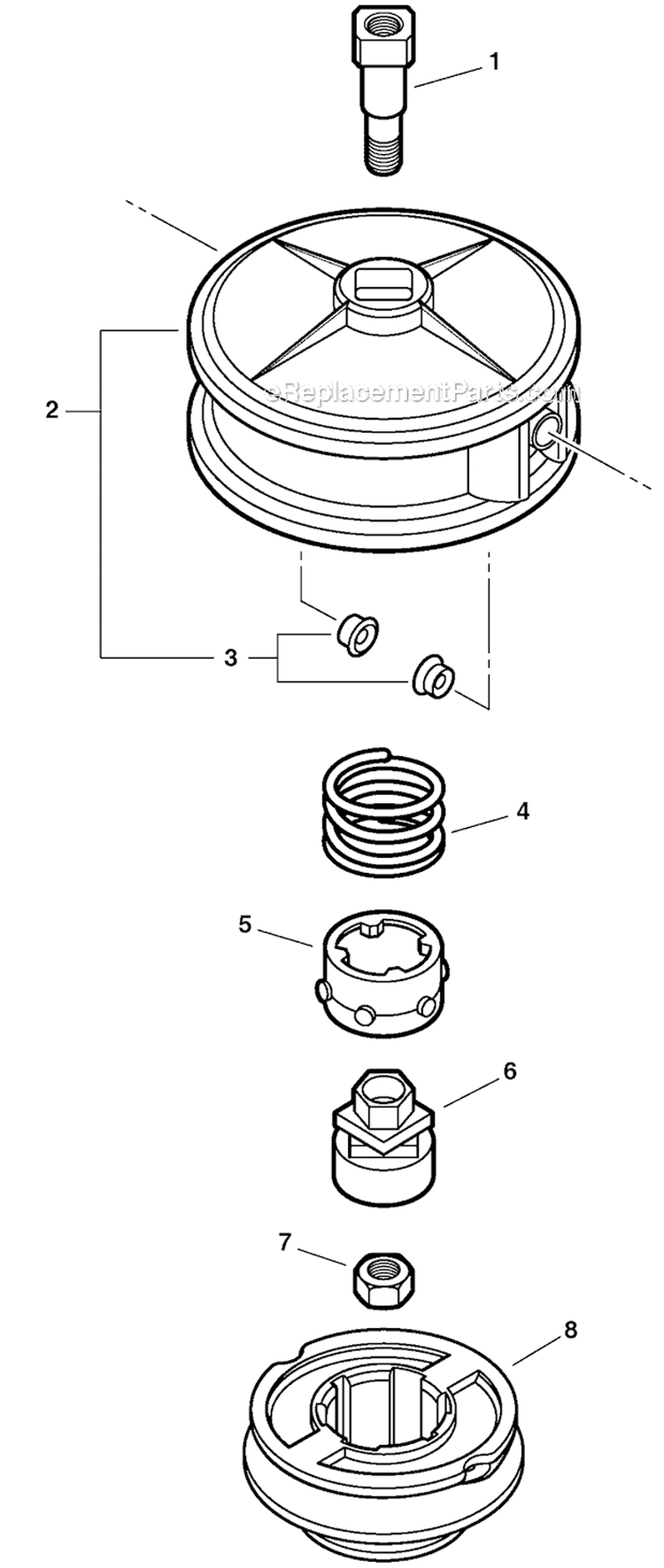 Heavy Duty Fixed Line Head Diagram and Parts List for PAS-225 S59511001001-S59511003000 Echo Trimmer