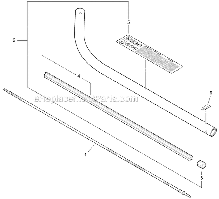 Main Pipe Assembly, Flexible Driveshaft - Edger Diagram and Parts List for PAS-225 S59612001001-S59612022000 Echo Trimmer