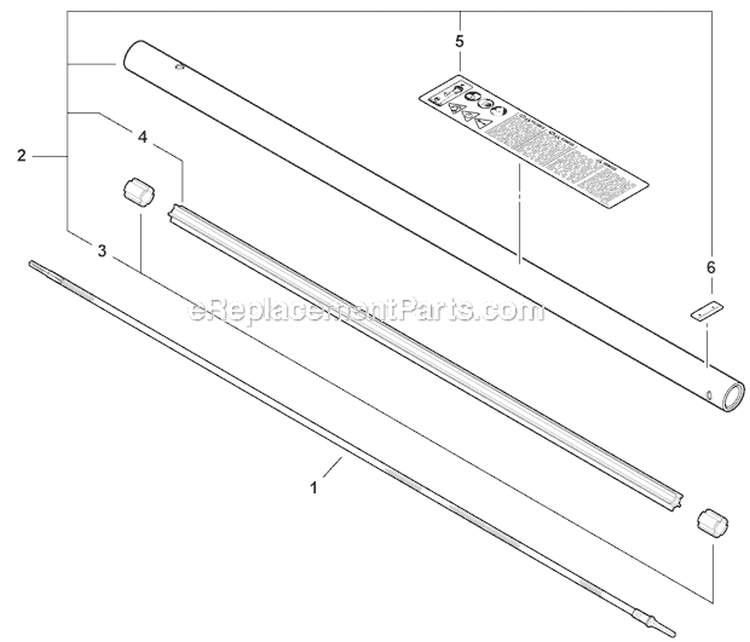 Main Pipe Assembly, Flexible Driveshaft - Grass Trimmer Diagram and Parts List for PAS-225 S59612001001-S59612022000 Echo Trimmer