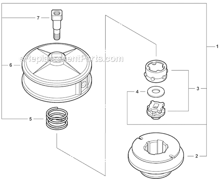 Srm Echomatic Head - 21560050 Diagram and Parts List for PAS-225 S59612001001-S59612022000 Echo Trimmer