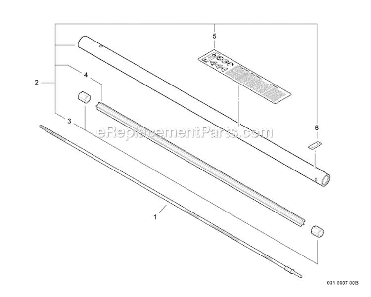Main Pipe Assembly, Flexible Driveshaft - Grass Trimmer Diagram and Parts List for PAS-225 S59612022001-S59612999999 Echo Trimmer