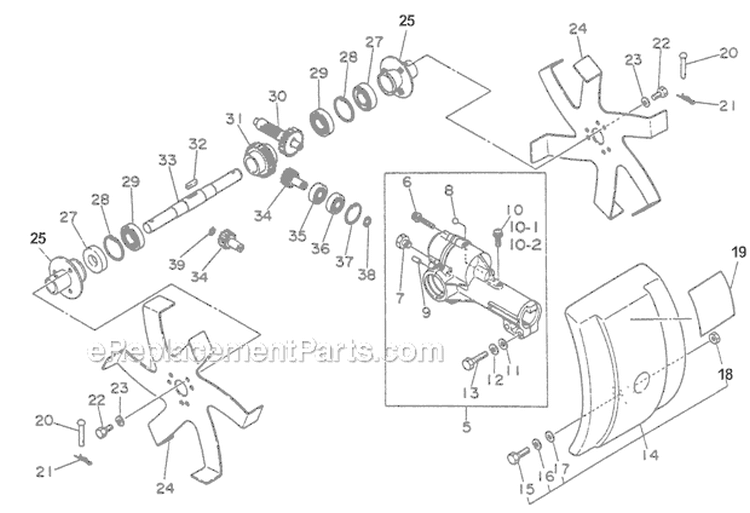 Tiller - Cultivator Attachment Diagram and Parts List for PAS-225 S59612022001-S59612999999 Echo Trimmer