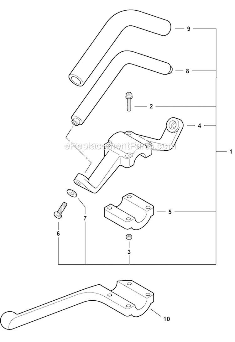 Front Handle Diagram and Parts List for PAS-230 06001001-06999999 Echo Trimmer