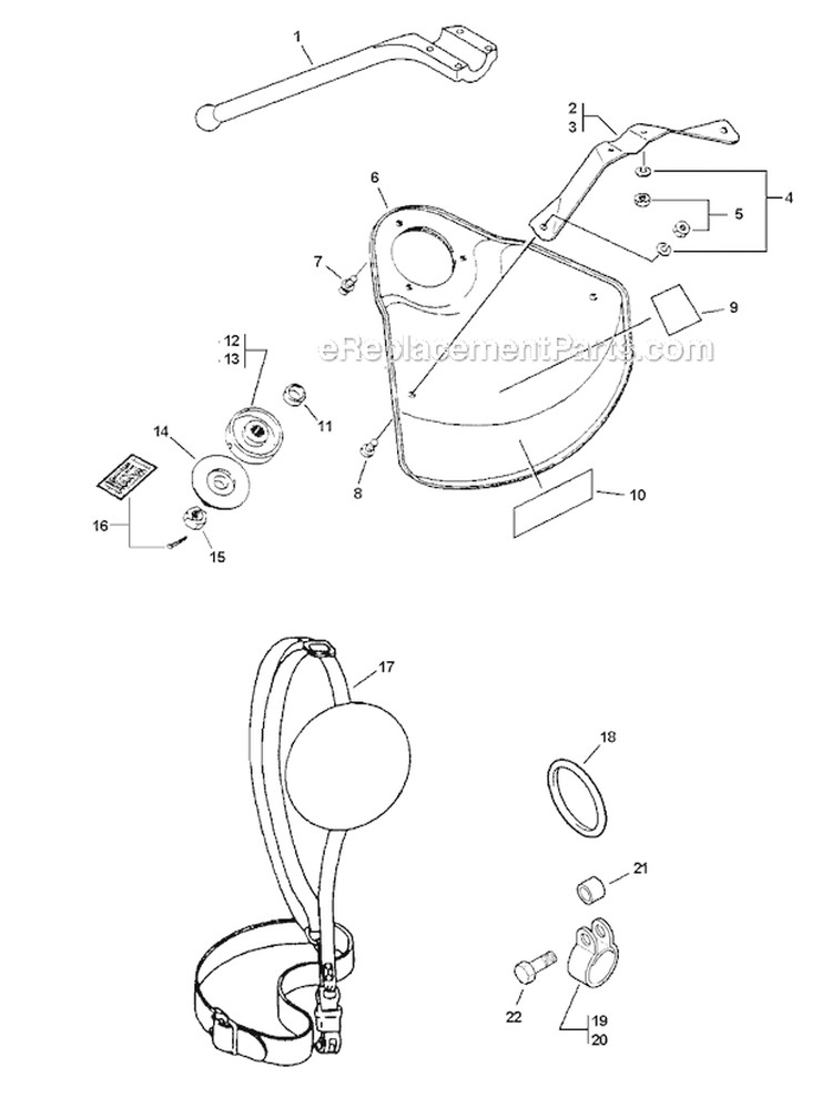 Universal Blade Conversion Kit Diagram and Parts List for PAS-230 07001001-07999999 Echo Trimmer