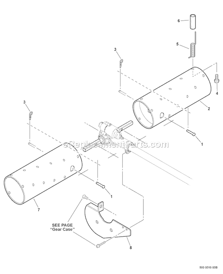Prothatch Attachment - Thatching Drums Diagram and Parts List for PAS-230 07001001-07999999 Echo Trimmer