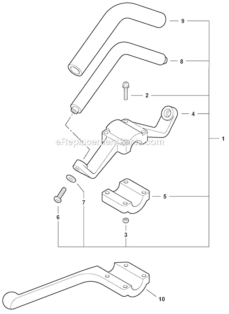 Front Handle Diagram and Parts List for PAS-230 07001001-07999999 Echo Trimmer