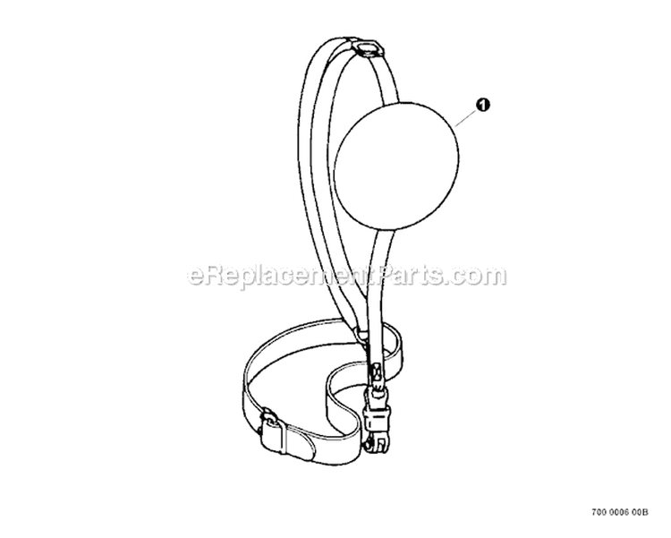 Shoulder Harness Diagram and Parts List for PAS-230 S67711001001-S67711999999 Echo Trimmer