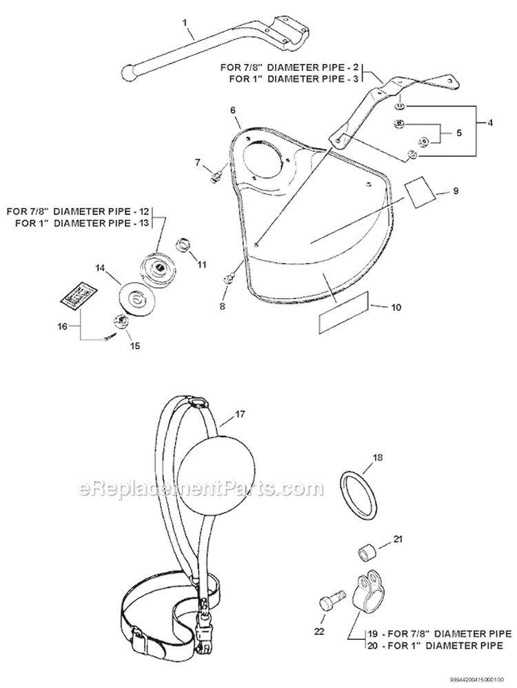 Universal Blade Conversion Kit, Cutting Blades Diagram and Parts List for PAS-230 S67711001001-S67711999999 Echo Trimmer